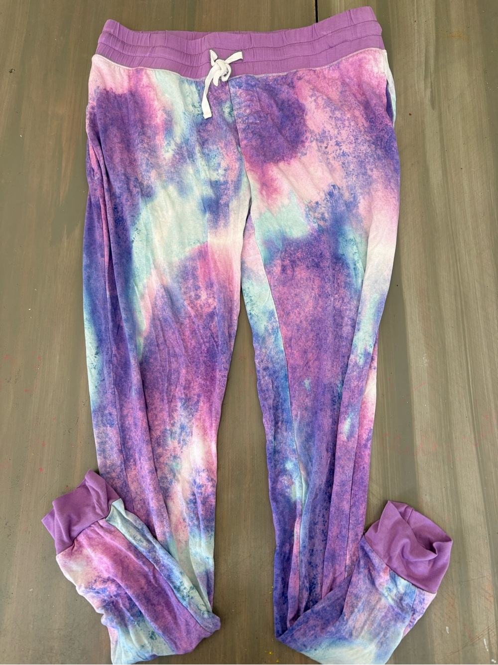 Little sleepies Purple Tie-Dye Jogger Pants - Comfortable Lounge Bottoms